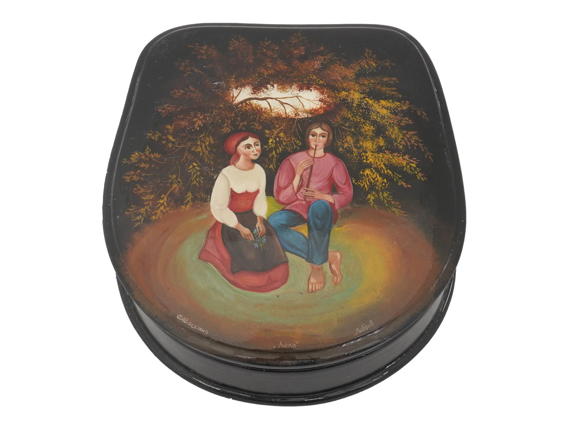 RUSSIAN LACQUER MINIATURE TRINKET BOXES FEDOSKINO PIC-3